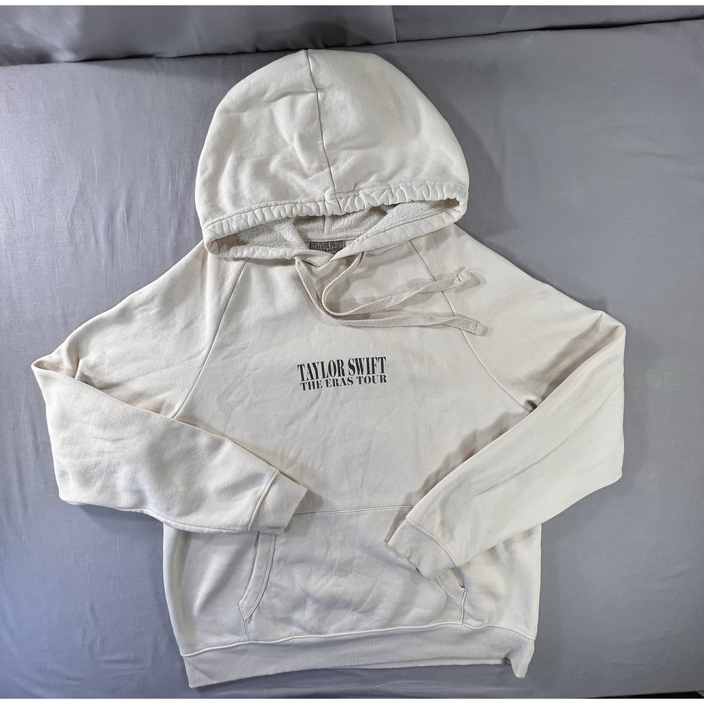 Taylor Swift‎ Eras Tour Sweatshirt Hoodie Beige Men's Medium Pop Music